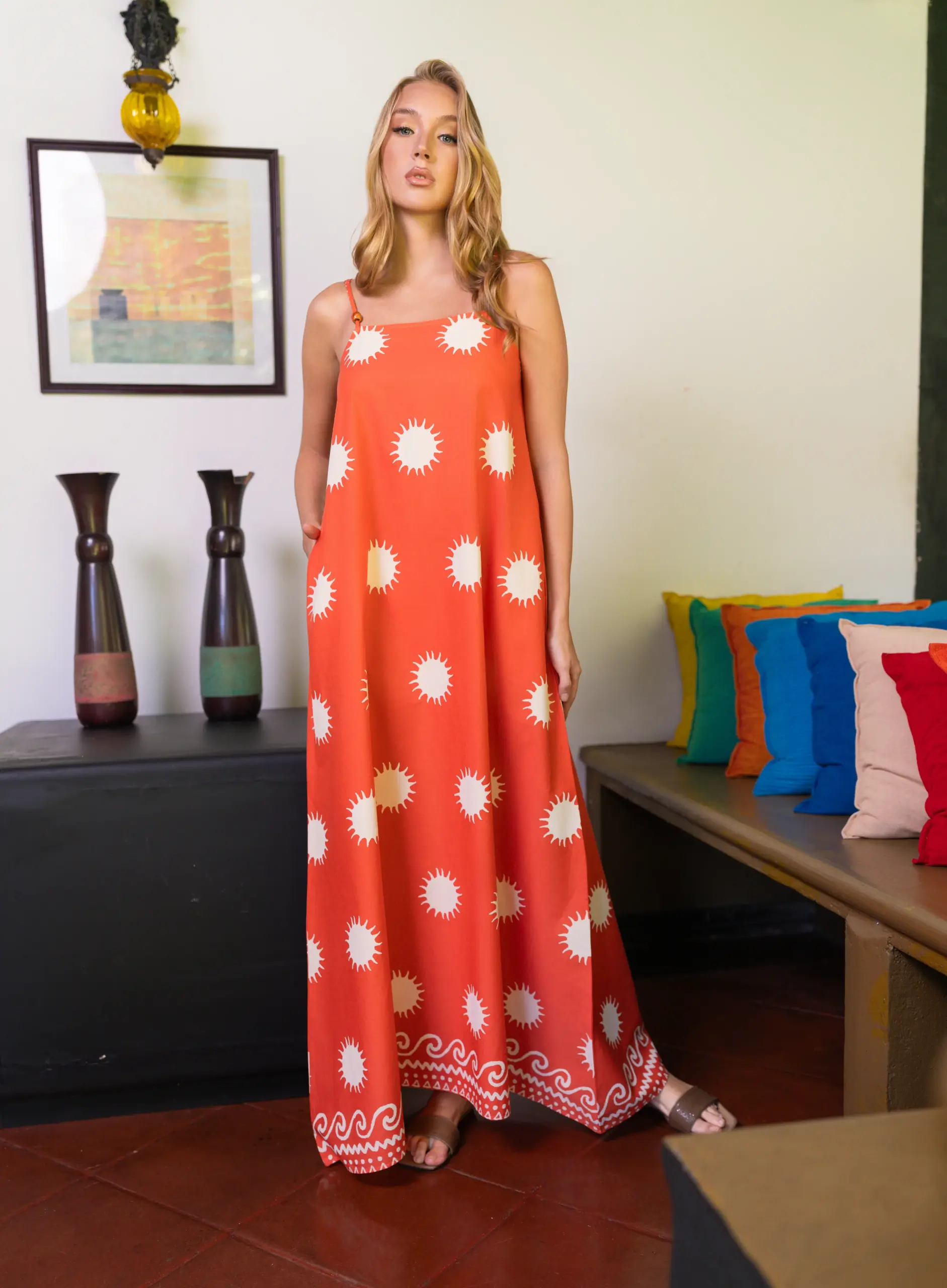 Printed Strappy Dress